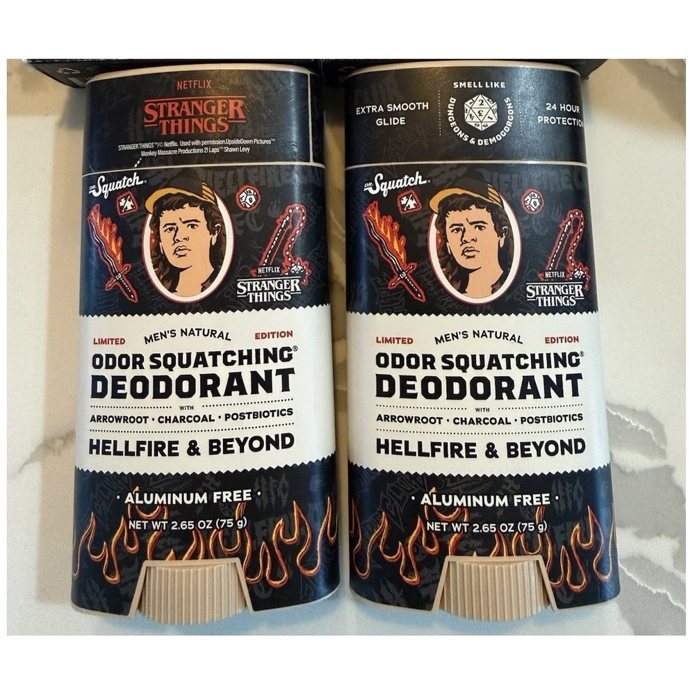 DR. SQUATCH 2 pk Hellfire & Beyond Men's Natural Deodorant Limited Edition Gift